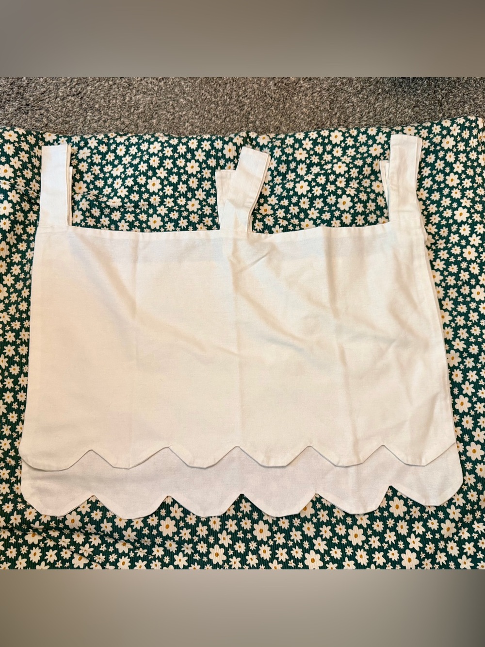White Scalloped Crib Skirt